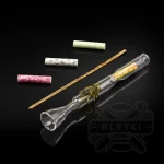 Szklana lufka z filtrem Hybrid długa HyGlass z wzorem