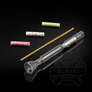 Szklana lufka z filtrem Hybrid długa HyGlass (wariant: bez wzoru)