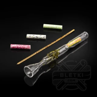 Szklana lufka z filtrem Hybrid długa HyGlass (wariant: z wzorem)