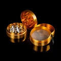 Młynek metalowy 60mm - 4 częściowy z magnesem złoty 2