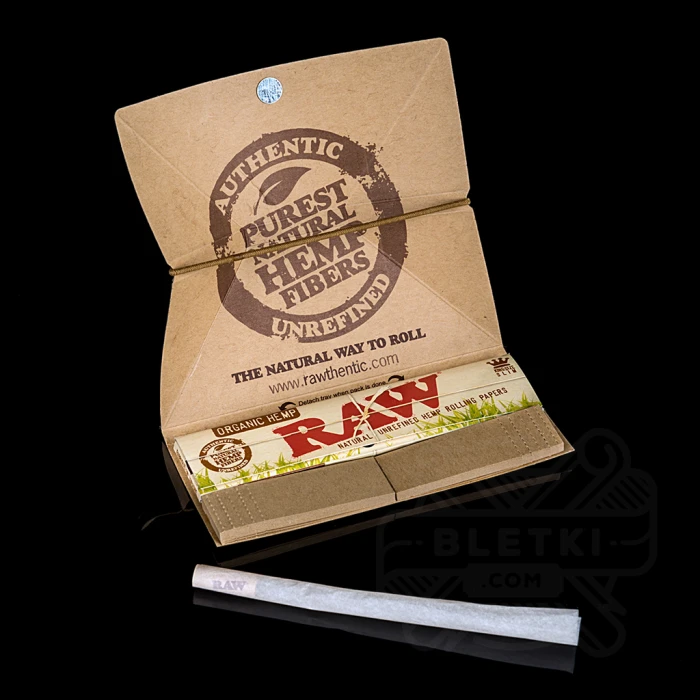 Bibułki Raw Organic Artesano King Size Slim + ustniki papierowa + tacka
