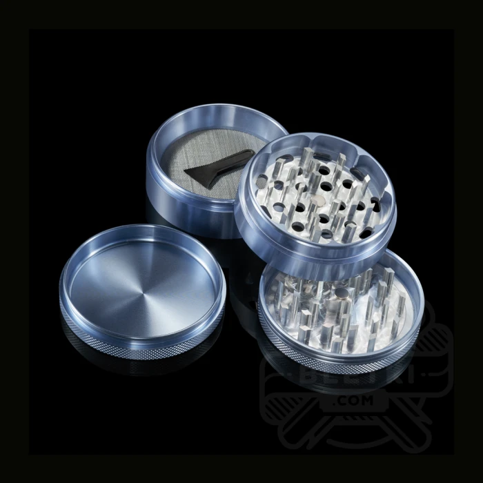 Młynek aluminiowy Hammercraft 63mm -  4 częściowy z magnesem (błękitny)a