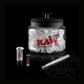 Ustnik szklany Raw California Glass X-tips - płaski 1 szt.