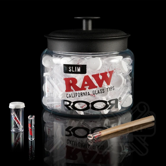 Ustnik szklany Raw California Glass Slim - płaski 1 szt