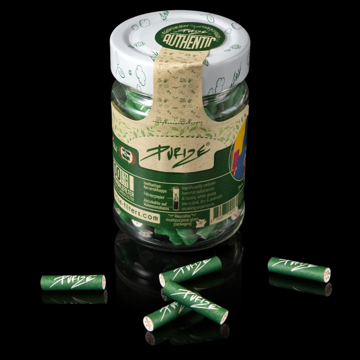 Filtry z weglem aktywnym Purize Xtra Slim 5,9mm (100 szt.) - zielone