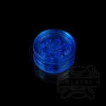 Młynek plastikowy Buddies 42 mm - 3 częściowy z magnesem niebieski złożony