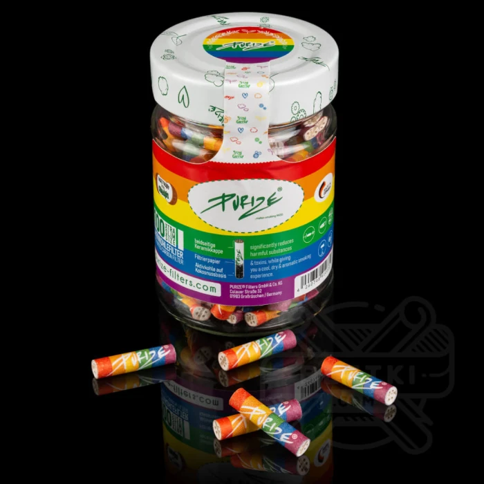 Filtry z węglem aktywnym Purize Xtra Slim 5,9mm (100 szt.) - We Love Diversity - Rainbow