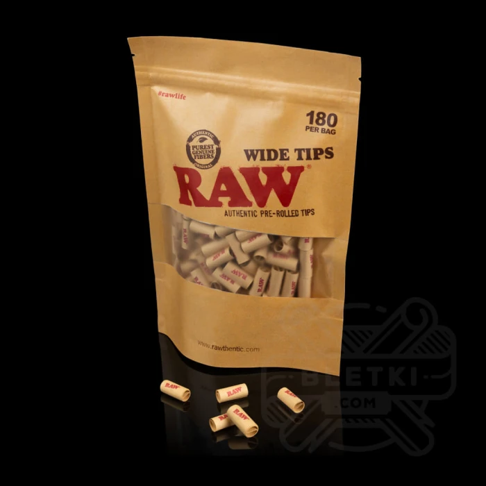 Ustniki papierowe Raw Prerolled Wide Tips (180 szt.)
