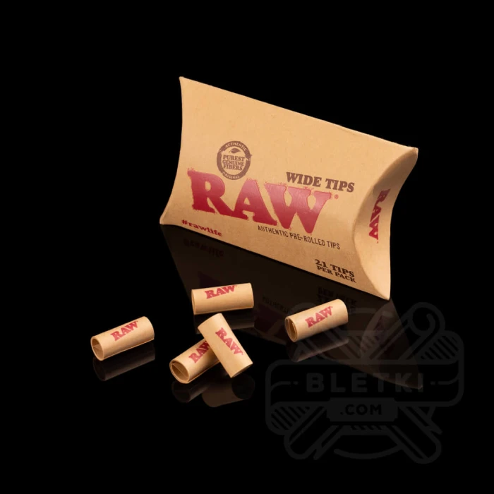Ustniki papierowe Raw Prerolled Wide Tips (21 szt.)