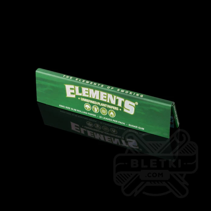 Bibułki Elements Green King Size Slim zielone