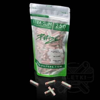 Filtry z węglem aktywnym Purize Xtra Slim 6mm (250 szt.) - XMAS Candy Cane