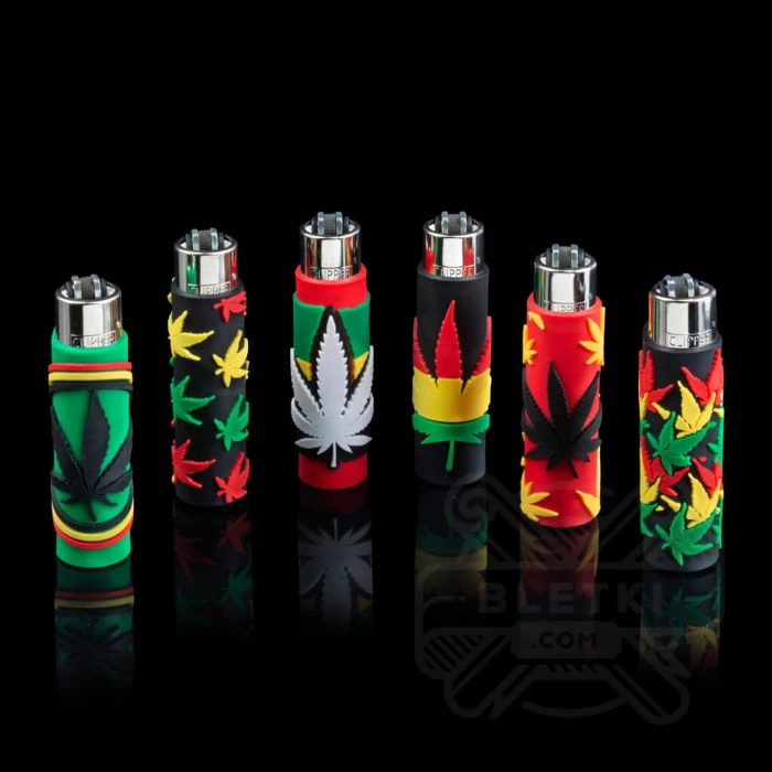 Zapalniczka Clipper w gumowej osłonce: seria Weed Colours
