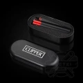 Zapalniczka metalowa Clipper Metal kolor Lava - czarno/czerwony + etui