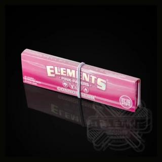 Bibułki Elements Pink Connoisseur - King Size Slim + ustniki papierowe - różowe