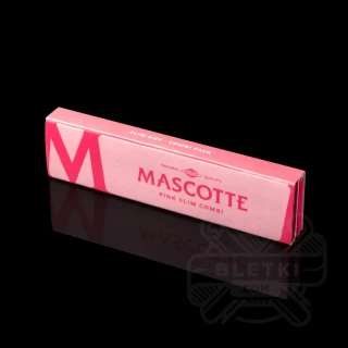 Bibułki Mascotte Pink King Size Slim + ustniki papierowe - różowe