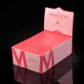 Bibułki Mascotte Pink King Size Slim + ustniki papierowe - różowe - BOX
