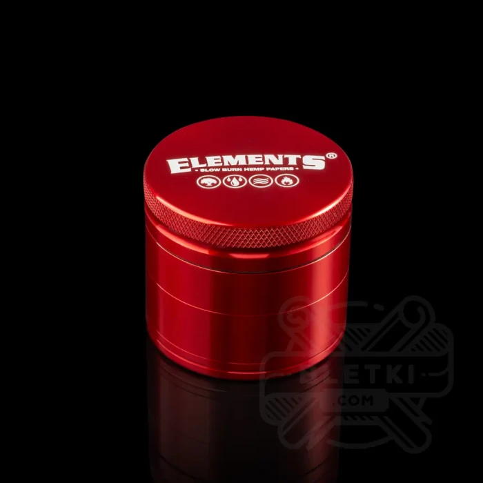 Grinder metalowy Elements 49 mm - 4 częściowy z magnesem czerwony (red)