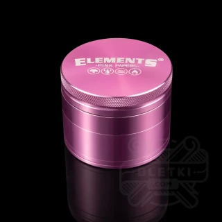 Grinder metalowy Elements 60mm - 4 częściowy z magnesem różowy (pink)