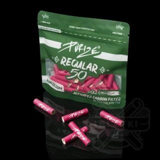 Filtry z węglem aktywnym Purize Regular 9mm (50 szt.) - różowe