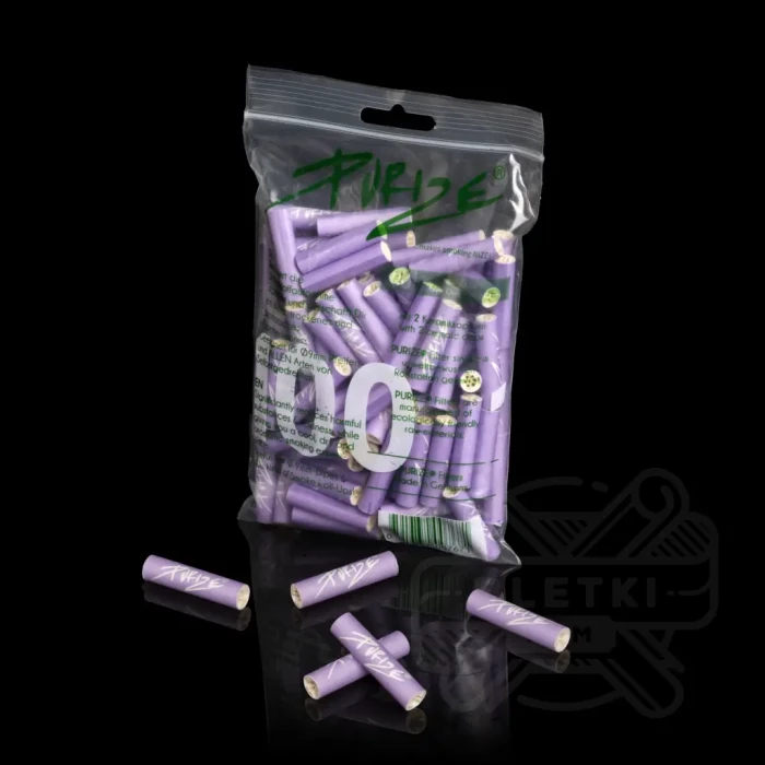 Filtry z węglem aktywnym Purize Regular 9mm (100 szt.) - liliowe