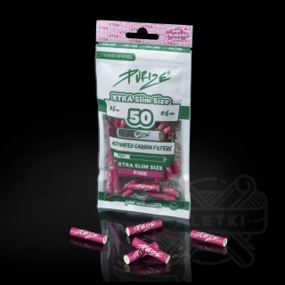 Filtry z węglem aktywnym Purize Xtra Slim 6mm (50 szt.) - różowe
