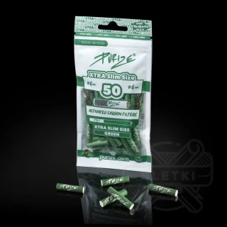 Filtry z węglem aktywnym Purize Xtra Slim 6mm (50 szt.) - zielone