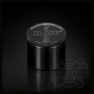 Metalowy młynek (grinder) Hammercraft x Raw 55 mm - 4 częściowy z magnesem czarny