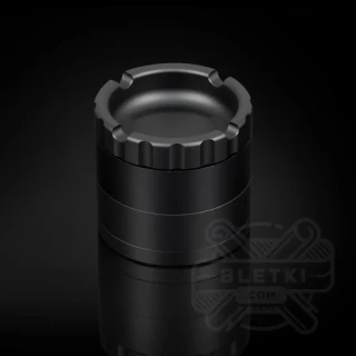 Metalowy młynek (grinder) Hammercraft Ash 56 mm - 4 częściowy z magnesem i popielniczką czarny