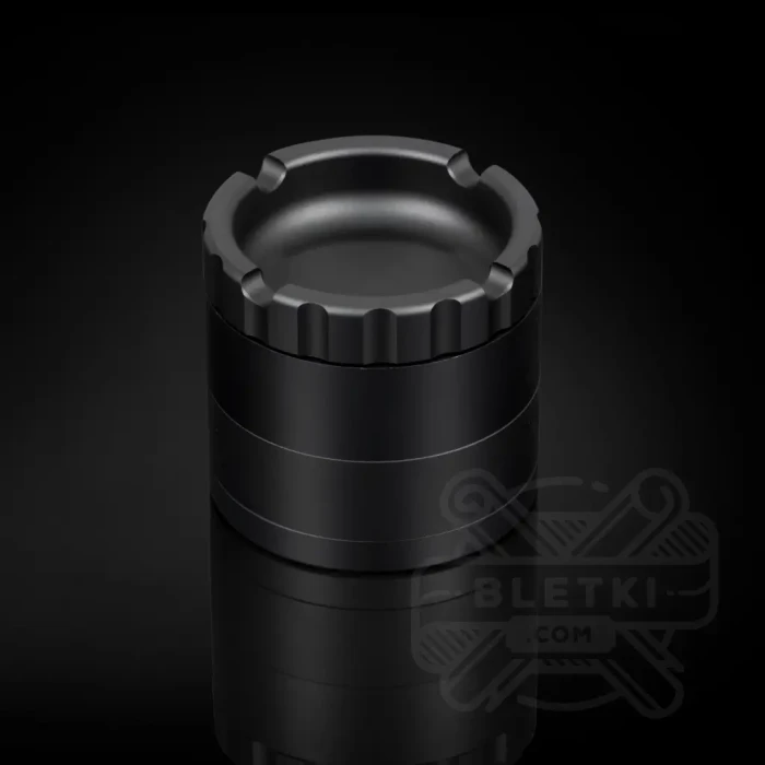 Metalowy młynek (grinder) Hammercraft Ash 56 mm - 4 częściowy z magnesem i popielniczką czarny
