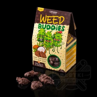 Czekoladki konopne Euphoria Weed Buddies Dark (100 g) w gorzkiej czekoladzie