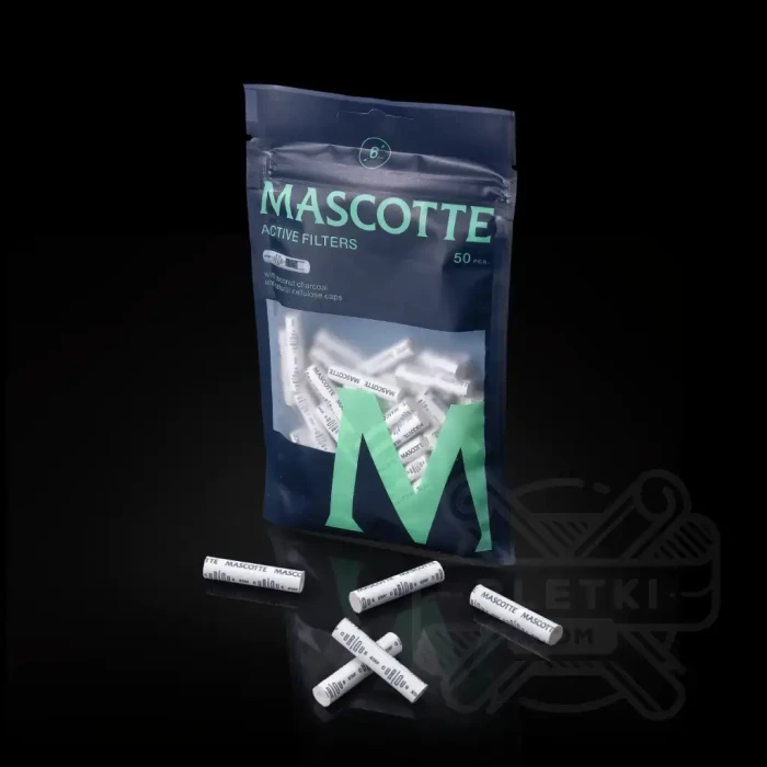 Filtry z węglem aktywnym Mascotte Active 6 mm (50 szt.) - białe