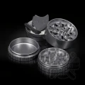 Młynek aluminiowy SLX PRO 50 mm (non sticky) - 4 częściowy z magnesem srebrny (Silver)
