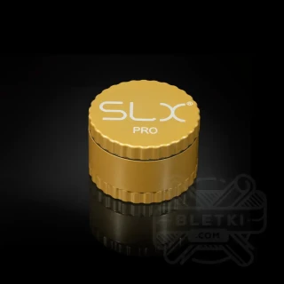 Młynek aluminiowy SLX PRO 50 mm (non sticky) - 4 częściowy z magnesem złoty (Yellow Gold)