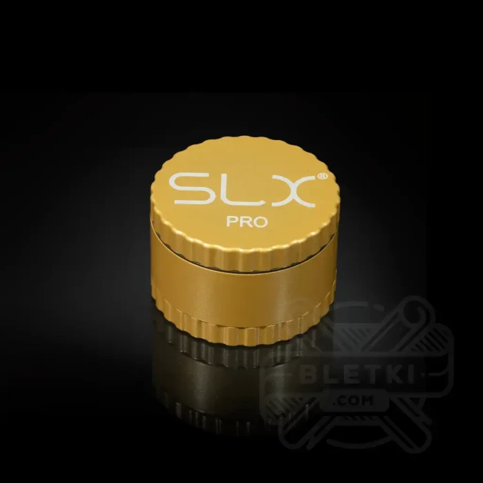 Młynek aluminiowy SLX PRO 50 mm (non sticky) - 4 częściowy z magnesem złoty (Yellow Gold)