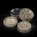 Młynek aluminiowy SLX PRO 50 mm (non sticky) - 4 częściowy z magnesem szampański złoty (Champagne)