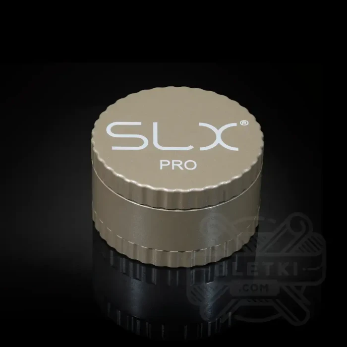 Młynek aluminiowy SLX PRO 62 mm (non sticky) - 4 częściowy z magnesem szampański złoty (Champagne)