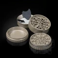Młynek aluminiowy SLX PRO 62 mm (non sticky) - 4 częściowy z magnesem szampański złoty (Champagne)