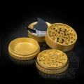 Młynek aluminiowy SLX PRO 62 mm (non sticky) - 4 częściowy z magnesem złoty (Yellow Gold)