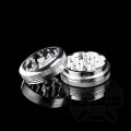 Młynek aluminiowy Hammercraft 54mm - 2 częściowy z przeźroczystym wieczkiem - srebrny