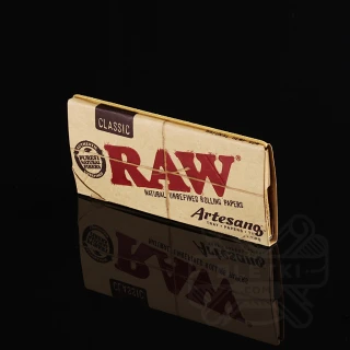 Bibułki Raw Classic Artesano King Size Slim + ustniki papierowe + tacka