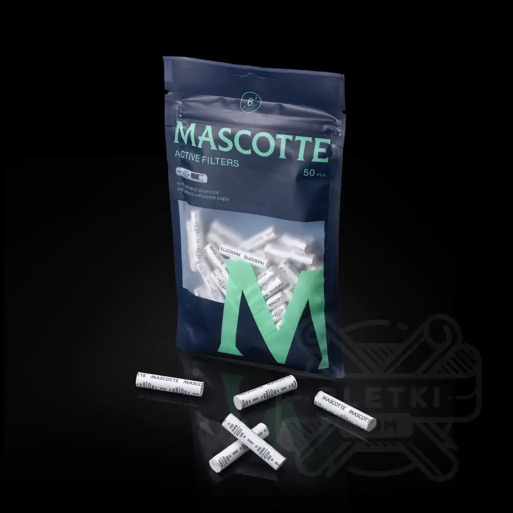 Filtry z węglem aktywnym Mascotte Active 6 mm (50 szt.) - białe